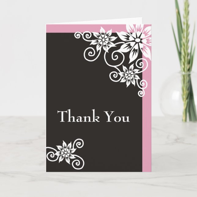 Pink Border : : : Designer Vielen Dank an Ihre Kar Dankeskarte (Vorderseite)