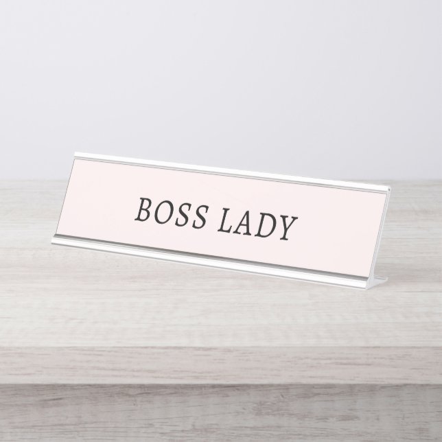 Pink Boss Lady Schreibtischnamensplakette (Vorderseite )