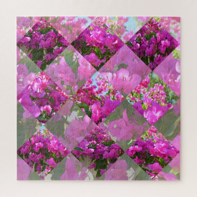 Pink Bougainvillea Blume Diamond Cut Design, (Vertikal)