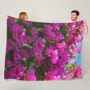 Pink Bougainvillea Blume, große Fleece Blanka