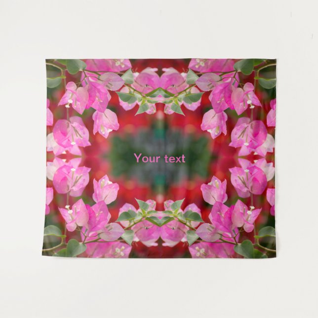 Pink Bougainvillea Blume Wandteppich (Vorderseite (Horizontal))
