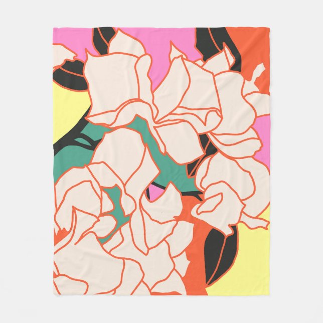 Pink Bougainvillea Essence Fleecedecke (Vorderseite)