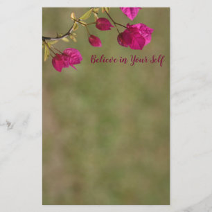 Pink Bougainvillea Motivierend Briefpapier