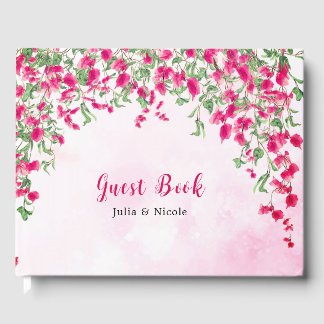 Pink Bougainvillea Tropical Forest Polterabend Gästebuch