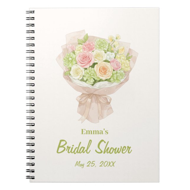 pink bouquet Bridal Shower Notizblock (Vorderseite)
