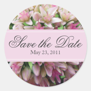 Pink Bouquet Save the Date Aufkleber
