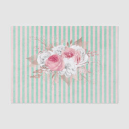 Pink Bouquet Stripes Tissue Paper Seidenpapier