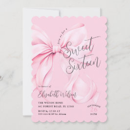 Pink Bow 16 . Geburtstag Geburtstag Einladung