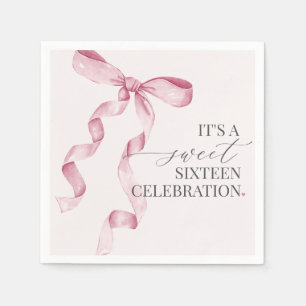 Pink Bow 16 . Geburtstag Geburtstagsdekoration Pap Serviette