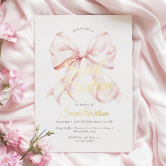 Pink Bow 16 . Geburtstag Geburtstagsfoil Einladung