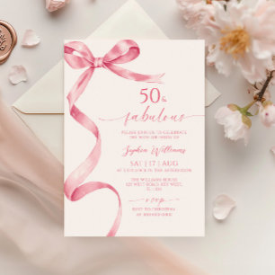 Pink Bow 50 & Fabuleuse Invitation Anniversaire