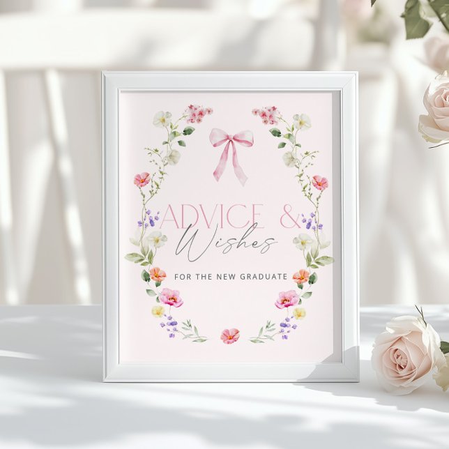 Pink Bow Advice and wishes for graduate Poster (Von Creator hochgeladen)