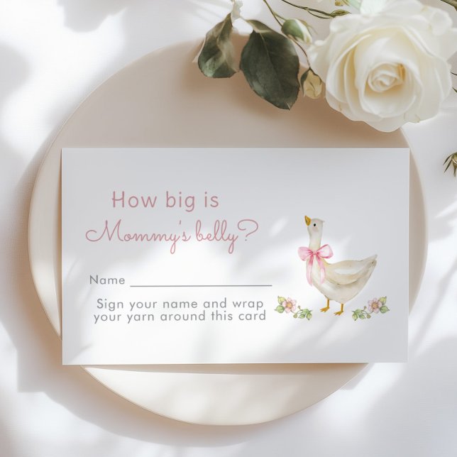 Pink Bow Alberne Gans Wie groß ist der Bauch Begleitkarte (Von Creator hochgeladen)