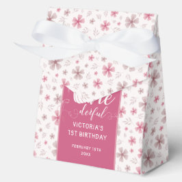 PINK BOW & ARCH FALL PUMPKIN FLOWERS BIRTHDAY GESCHENKSCHACHTEL