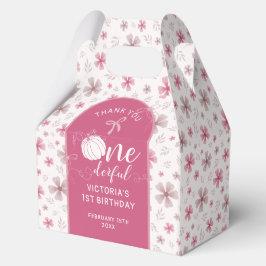 PINK BOW & ARCH FALL PUMPKIN FLOWERS BIRTHDAY GESCHENKSCHACHTEL