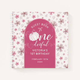 PINK BOW & ARCH FALL PUMPKIN FLOWERS BIRTHDAY NOTIZBUCH