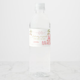 Pink Bow Baby Clothe Baby Shower Bottle Label