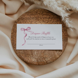 Pink Bow Baby Diaper Anfragekarte Begleitkarte