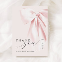 Pink Bow Baby Dusche Danke Karte
