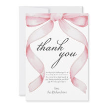 Pink Bow Baby Dusche Danke Karte