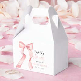 Pink Bow Baby Dusche Einladung, rosa Coquette Geschenkschachtel