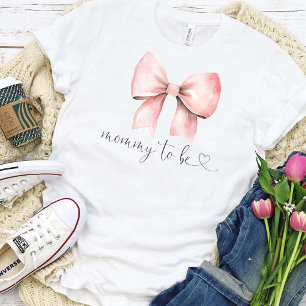 Pink Bow Baby Dusche Mommy zu sein T-Shirt