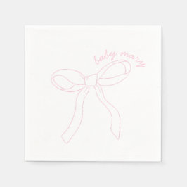 Pink Bow Baby Dusche Napkins, Girl Birthday Party Serviette