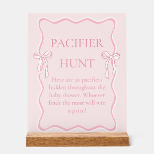 Pink Bow Baby Dusche Schnuller Jagdspiel Acrylschild