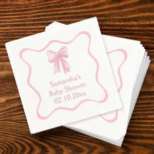 Pink Bow Baby Dusche Serviette