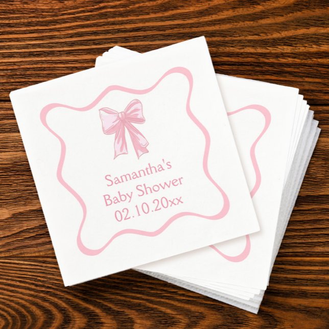 Pink Bow Baby Dusche Serviette (Von Creator hochgeladen)