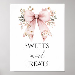 Pink Bow Baby Dusche Süßigkeiten und Leckereien Pa Poster