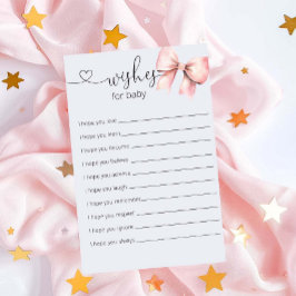 Pink Bow Baby Dusche Wünsche für Baby