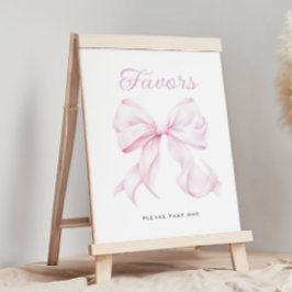 Pink Bow Baby Duwer bevorzugt Tafelschild Poster