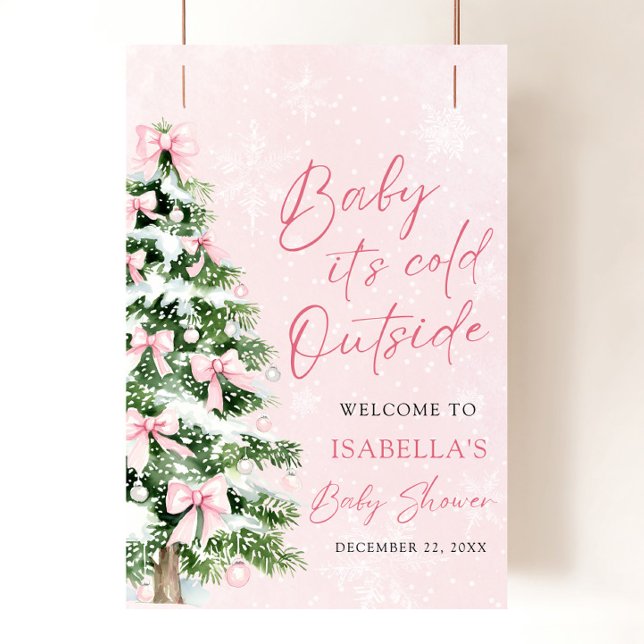 Pink Bow Baby Es ist kalte Außendusche Poster (Von Creator hochgeladen)