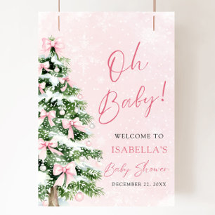 Pink Bow Baby Es ist kalte Außendusche Poster