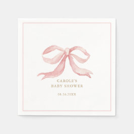 Pink Bow Baby Girl Babydusche Serviette