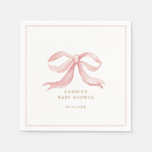 Pink Bow Baby Girl Babydusche Serviette