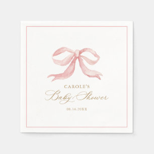 Pink Bow Baby Girl Babydusche Serviette