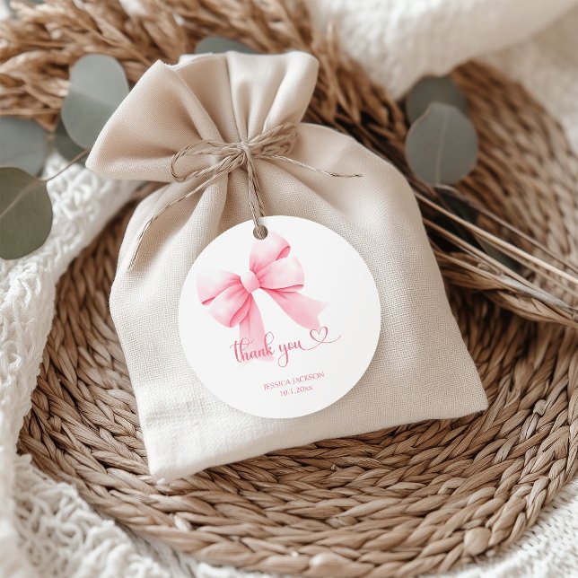 Pink Bow Baby Girl Dusche Geschenkanhänger (Von Creator hochgeladen)