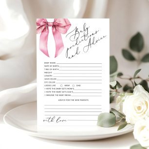 Pink Bow baby girl prédictions et carte de conseil