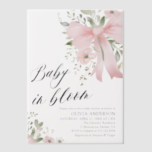 Pink Bow Baby in Bloom Floral Girl Babydusche