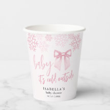 Pink Bow Baby Its Cold Outside Baby Shower