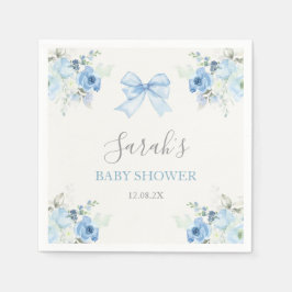 Pink Bow Baby Shower Boy Serviette
