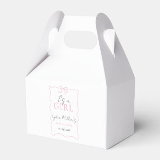 Pink Bow Baby Shower Einladung, Girl Baby Dusche Geschenkschachtel