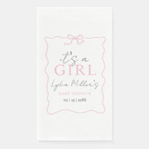 Pink Bow Baby Shower Einladung, Girl Baby Dusche