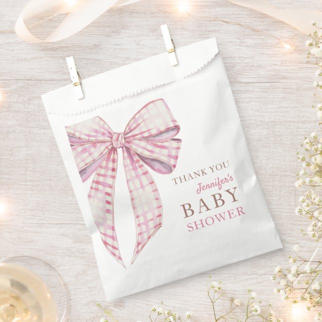 Pink Bow Baby Shower Girl Geschenktütchen (Ausgeschnitten)