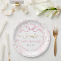 Pink Bow Baby Shower Girl