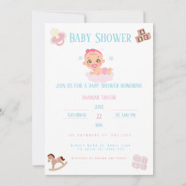 Pink Bow Baby Shower Invitation Customizable