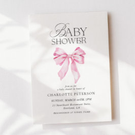 Pink Bow Baby Shower Invitation Einladung
