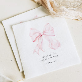 Pink Bow Baby Shower  Serviette